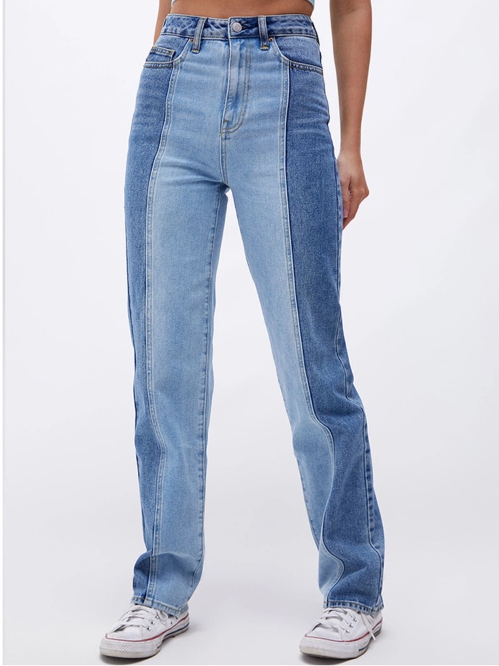 Pacsun Eco Two-Tone '90s Boyfriend Jeans in medium indigo